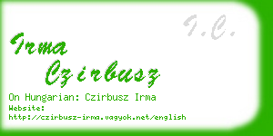 irma czirbusz business card